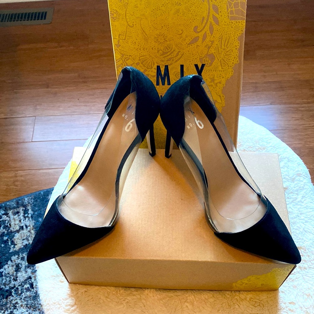 Mix No. 6 black/clear Serena heels